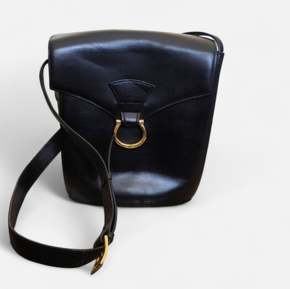 Vintage Celine Horseshoe leather shoulder bag